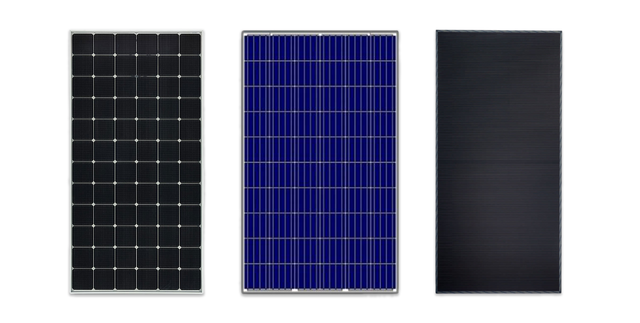 monocrystalline, polycrystalline, and thin film solar panel